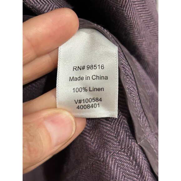 Coldwater Creek NWT Plum Linen Open-Front Cardigan Blazer Jacket Sz PXL - Picture 6 of 11